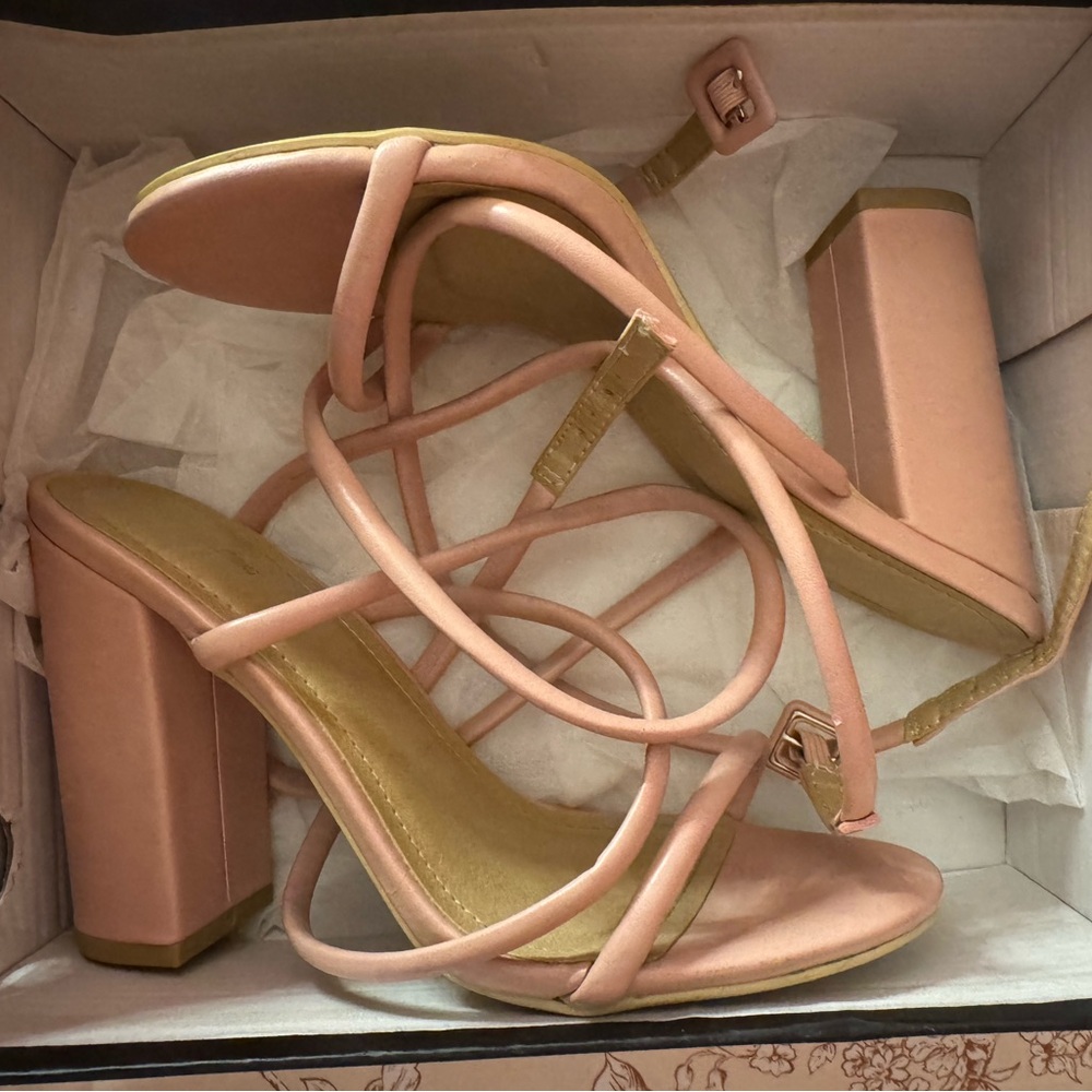 PrettyLittleThing Blush Block Heels